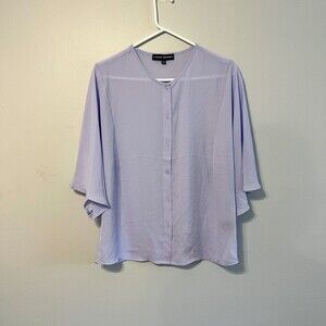 Catherine Malandrino Lilac Purple Flowy Button Down Top Small